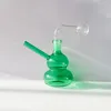 Coloré 14mm forme de gourde en verre fumer des bangs d'eau incurvés tuyau de plate-forme pétrolière bol de tabac avec brûleur en verre épais tuyaux de barboteur rose jaune bleu vert violet rouge orange