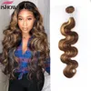 Ishow Weaves Bundles Weft 8-28inch Highlight 4/27 Ombre Brun Färg Kropp Lös Djup Malaysisk Brasiliansk Peruansk Virgn Mänskligt hårförlängning för kvinnor i alla åldrar