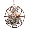 Retro industry LED Pendant lamps Black/Rustic Candle Lustres Pendant Hanging Light for Home Hotel Deco Chandeliers Lighting