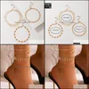 Anklets Jewelry Bohemian Colorf Flowers Set For Women Layered Geometry Tassel Female Party Accessories 3Pcs/Set Drop Delivery 2021 Vxxjn