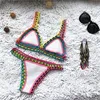 Maillot de bain à crochet pour femmes, tricoté, en néoprène, Bikini, Style Boho, deux pièces, vêtements de plage, 220224