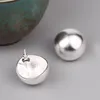 2022 outono e inverno stud exagerado 925 Brincos de esferas de prata esterlina 18mm moda ins niche design Acessórios para jóias