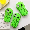 3D Cartoon Alien Soft Silicone Phone Back Case Cover för iPhone 12 11 Pro X XS Max XR 6 6S 7 8 Plus