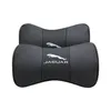 2 PC Coussin de repos de siège de voiture respirant en cuir véritable Appui-tête Oreillers de cou de voiture Logo personnalisé pour Lexus Jaguar Tesla Opel Audi benz