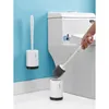 Toalett Bowl Brush Set Silicone Cleaning Kit Uppgraderad modern design med mjukt borst badrum Y200407