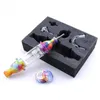 Narguilés Hot Glass nector Collector kits Premium Tobacco Bag Set Wax Container Bong en silicone avec clou en titane Bocal de rangement Metal Dabber Pipe à fumer