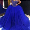 Royal Blue Puffy Tulle Suknia Balowa Quinceanera Suknie Sweetheart Kryształ Zroszony Party Dress Sweet 16 Dresses Vestidos DE 15 Custom QC1514