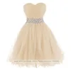 2022 Sexy Princess Sweetheart Crystal Ball Gown Mini Prom Dresses With Tulle Lace-Up Plus Size Homecoming Cocktail Party Special Occasi 265D