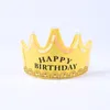 4 couleurs lumineux enfant anniversaire chapeau fête fournitures chapeau prince couronne gâteau led cerceau lumineux habiller chapeau fête Festival décoration