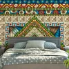 Sömlös geometrisk tryckt psykedelisk vägg hängande indisk tapestry bohemisk strandhandduk tunn filt yoga sjal matta 150x200 cm t200601