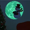 Väggklistermärken chritmas moon luminous glöd klistermärke natt ktv klubb fluorescerande klistermärken dekal xams snögubbe hemvägg fönster dekoration lsk1508