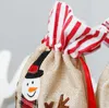 Weihnachtsgeschenktüten, Weihnachtsmann-Säcke, Kordelzug, Süßigkeiten-Party, weihnachtliche bedruckte Tasche, 18 Designs, lose auf Lager WY862