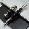 Top-Qualität: Elizabeth Black Titanium Metal Rollerball-Stift, Kugelschreiber, Füllfederhalter, Business-Büro-Schreibzubehör mit Diamant- und Seriennummern-Clip