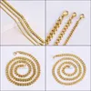 Colares pendentes Hip Hop Womens Men Colar Cadenas Cubanas 18K Gold Gold Bathan Link Chain Stainls Drop Stone Drop Delivery2605809