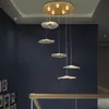 Nouvelle Arrivée Loft Pendentif Lumière Nordique Simple Créatif Feuille De Lotus Acrylique LED Lampe Suspendue Pour Hôtel Villa Lobby Escalier Art Décoration