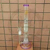 Reciclador roxo Bongs Glass Beaker Bong tubos de água rosa Favo de mel Perc Bubbler Pipe com tigela de vidro de 18mm285t5721732