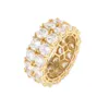 Anillos de oro Zeimax para hombre, joyería, nueva moda, anillo de plata y oro, simulación de diamante, anillo helado, tamaño de mezcla