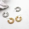 Hoop Huggie SRCOI C Form Gold Silber Farbe Metall Ohrring 2021 Vintage Mode Einfache Retro Runde Offene Ohrringe Frauen Party1