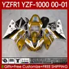 Karosserie-Kit für Yamaha YZF-1000 YZF-R1 YZF1000 YZFR1 00 01 02 03 Karosserie 83No.149 YZF R1 1000CC 2000-2003 YZF 1000 CC R 1 Dunkelgolden 2000 2001 2002 2003 Motorradverkleidung