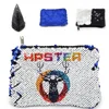 Damer plånbok sublimering blanks mynt handväska sjöjungfru sequin blå handväskor zip rektangel lagringsrörelse färg 5 5ex g2