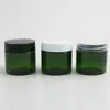 60g lege reizen groen huisdier crème fles potten 2oz navulbare cosmetische verpakking met plastic deksels wit zwart cap 50pcs