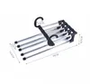 Cabides de roupas multifuncionais de 5 camadas Calças de armazenamento Pano Rack Calças penduradas Prateleira Antiderrapante Roupas Organizar esportes sqcQhI2010