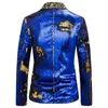 Puimentiua Men Sequin Double Breasted One Button Suit Men Wedding Party Stage Costumes Nightclub Prom Blazer 201104