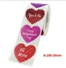 500 uds/rollo 1,5 pulgadas sello adhesivo en forma de corazón rojo etiquetas amor pegatinas Día de San Valentín artesanía Scrapbooking regalo etiqueta adhesiva papelería