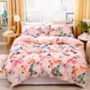 Solstice Élégant Black Flamingo Style Couette Literie Ensemble 3/4pcs Literie Ensembles Doublures de lit Housse de couette Drap de lit Taies d'oreiller Y200111