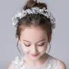 Cabelo Acessórios Noiva Flor Crown Band Wedding Floral Crianças Headband Garland Girl Pearl Wroirlt Weankiece