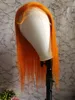 Perruques de cheveux humains indiens Remy Lace Front Body Wave de couleur orange 13x4