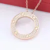 Luxury Full Diamond 3 Color Pendant Necklace Fashion 18K Gold Women's Love Necklace High Quality 316L Stainless Steel Jewelry