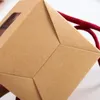 Caixa de presente de papel kraft design criativo com janela clara geléia geléia chá caixa de açúcar marrom caixa com corda rrf13406