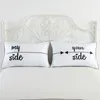 2 pcs Pillowcase Lover White Mr Mrs Printed Polyester Pillow 74x48cm Bedding Sets Case Y200417