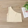 Vêtements de bébé INS Little Girls Kids Ensembles d'été Mode européenne et américaine Gilet à une épaule avec short 2pièces Costumes Tenues pour enfants pour 1-4T 556 K2