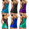 Sommer Sexy Dessous Frauen Damen Seide Spitze Robe V-ausschnitt Kleid Babydoll Nachthemd Nachthemd Nachtwäsche S-3XL