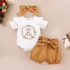 Ishowtienda Summer Baby Girl Clothes Newborn Girls Imprimer Smpeper BodySuitDot Pantheadband Tenues 318 mois Vêtements Y24399711