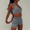 2021 Женская спортивная одежда для тренировок, бесшовный вязаный сексуальный спортивный бюстгальтер, шорты, леггинсы, одежда для йоги, костюм для фитнеса, комплект8069183