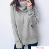 Мода - черепаха женские женские пуловерные свитера зимняя осень с длинным рукавом вязаные свитеры топы женщины одежда с твердой цветной одеждой