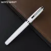 Monte Mount High Quality Black Silver Rollerball Pen 07mm Black Ink Refill Metal Ballpoint Pen for Student School Supplies14336316