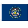 US America Utah State Flags 3'x5'FT 100D 폴리 에스터 야외 생생한 색상의 고품질 2 개의 황동 그로밋