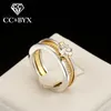 Cluster Rings Vintage Jewelry Engagement For Women Yellow Gold-Color Wedding Romantic Ring 2022 Bijoux Femme Drop 1214