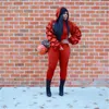 Kvinnor Ruffle Sleeves Tracksuits Fashion Trend Långärmad Zipper Hoodies Trousers Passar Designer Kvinna Casual Slim Two Piece Sets