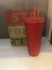 NEUE / 2021 Starbucks Matte rot Orange Nieten Tumbler Cup 24 Unzen Weiche Touch