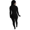 Kvinnor Tracksuits Sexiga Skinny Zipper Hoodies 2 Piece Set Outfits Långärmad Sportkläder Jogging Sportsuit Fashion Cardigan Jacka K8619