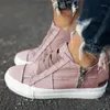 Sandals Women Canvas Shoes 2021 Spring Elastic Band Side Zipper Ladies Wedge Casual Outdoor Running Walking Comfy Sneakers