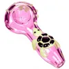 Colorful Pink Pyrex Thick Glass Smoking Tube Handpipe Portable Handmade Dry Herb Tobacco Oil Rigs Filter Bong Innovative Design Pipes DHL