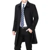 Woolen Winter Cashmere Pea Men Men Overcoat Long Wool Blend Fat Palto Erkek Mont Kaban 201128