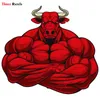 Three Ratels TRL417 14x129cm Bodybuilding Bull Car Stickers Funny Auto Sticker Decals4949363