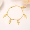 Ragazze Bangle Women Fine Gold Love Cross flos Bracciali Gioielli Catena a mano per bambini pendenti vari pendenti pendenti